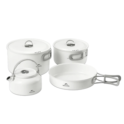 Naturehike Ceramic Non-Stick Pot Set - White (4pcs)