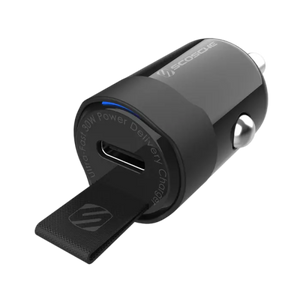 Scosche PowerVolt 30W USB Type-C Fast Car Charger with Fabric Pull Label