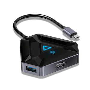 Porodo Gaming 6 In 1 4K HDMI USB-C Hub Gamers Edition - Black