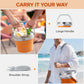 Buzio Insulated Ice Bucket 7L with Lid Scoop Tongs and 2 Cups - Orange