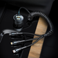 LZEL PulseCharge Pro3 Dual Port Car Charger with Built-in Cable – Black