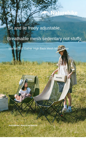 Naturehike Sea Star 002 Push-up High-Back Gauze Moon Chair - Green