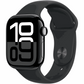 Apple Watch Series 10 GPS 42mm Jet Black Aluminium Case with Black Sport Band - M/L