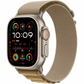 Apple Watch Ultra 2 GPS + Cellular 49mm Natural Titanium Case with Tan Alpine Loop - Small