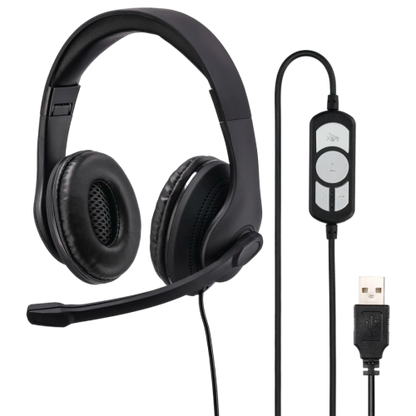 Hama HS-USB300 PC Office Headset USB - Black