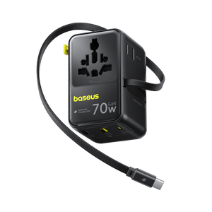Baseus EnerCore CG11 Universal Travel Adapter 70W with Retractable USB-C