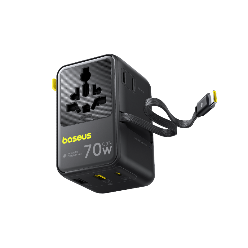 Baseus EnerCore CG11 Universal Travel Adapter 70W with Retractable USB-C