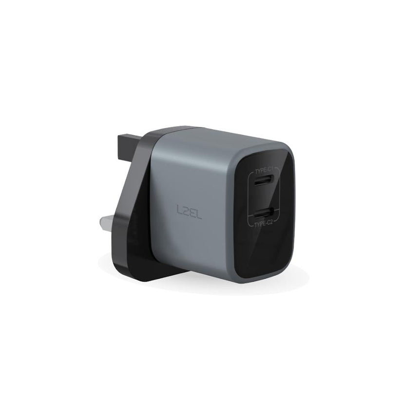 LZEL VoltixCharger 35W Dual Port Type-C GaN Wall Charger – Gray