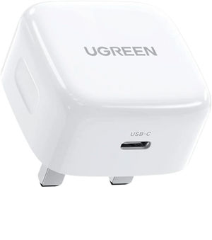 UGREEN Nexode 30W USB-C PD GaN Fast Charger UK -folding foot (White) CD305