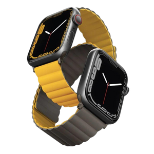 Uniq Revix Reversible Magnetic Apple Watch Strap 45/44/42mm - Mustard (Mustard/khaki)