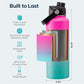 Buzio Duet Series Water Bottle with 2 Lids and Sleeve 1.2L - Sorbet