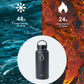 Buzio Trio Series Water Bottle with 3 Lids and Sleeve 1L - Black
