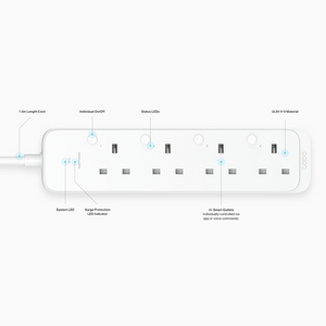 Tapo Smart Wi-Fi Power Strip 4 Ports 1.5 Meters Cord Length