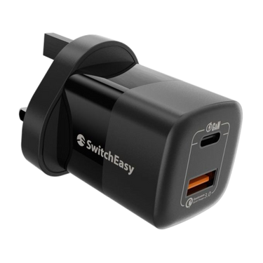 SwitchEasy Power Buddy 40W GaN Fast Charging Wall Charger, 2Port USB-C x 1, USB-A x 1, UK