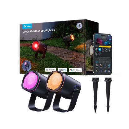 Govee RGBICWW Outdoor Spotlights (2 Pack) - H7093