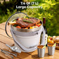 Buzio Insulated Ice Bucket 7L with Lid Scoop Tongs and 2 Cups - White