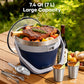 Buzio Insulated Ice Bucket 7L with Lid Scoop Tongs and 2 Cups - Blue