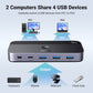UGREEN CM662 USB 3.0 Switch 2-in-4 Switch + 2x USB-A Cable - Black