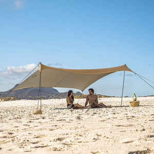 Naturehike UPF 50+ Beach Tarp with 4 Poles - Khaki