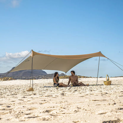 Naturehike UPF 50+ Beach Tarp with 4 Poles - Khaki