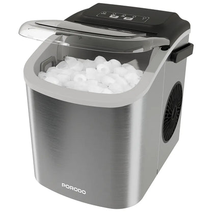 Porodo Lifestyle Instant Bullet Ice Maker with Transparent Lid-Silver