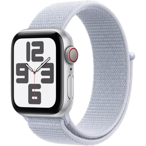 Apple Watch SE GPS 44mm Silver Aluminium Case with Blue Cloud Sport Loop