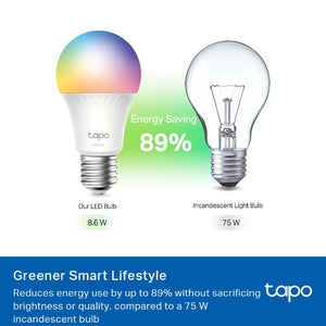 Tapo L535E Smart WiFi Light Bulb, Multicolor - Matter-Certified
