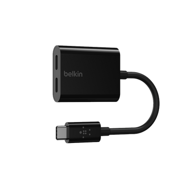 Belkin 2 Ports USB-C Audio + Charge Adapter - Black
