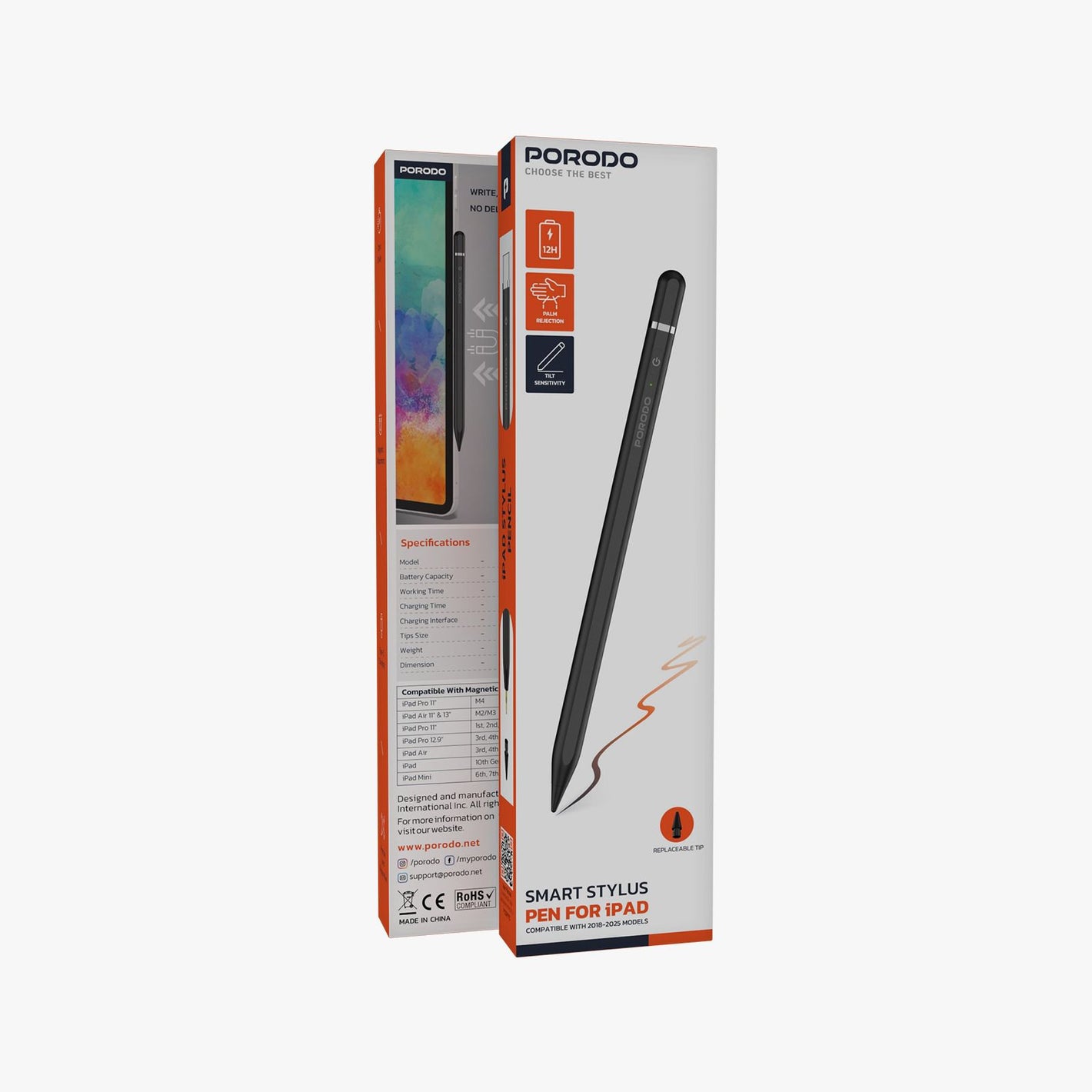 Porodo Smart Stylus Pen for Ipad - Black