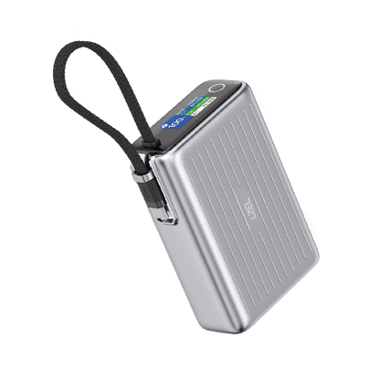 LZEL Neurode Sync 20000mAh PD3.0 & QC3.0 65W Built-in USB-C Power Bank – Silver