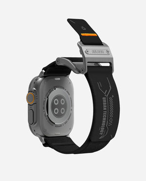 AULUMU A11 Mag Buckle Slim Band for Apple Watch 42/44/45/49mm - Classic Black and Silver Buckle