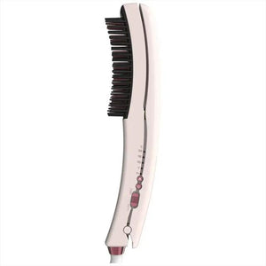 Porodo Dual-Mode Hair Straightening Brush with Detachable Comb -Pink