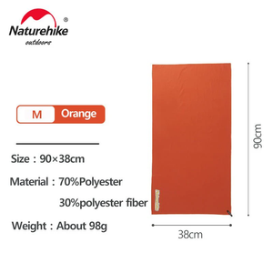 منشفة Naturehike سريعة الجفاف / منشفة استحمام - برتقالي (90 × 38 سم)