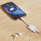 LZEL HubDuo Nexus Dual USB-C Headphone and Charger Adapter 20CM – White
