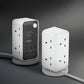 Momax 1-Charge Work Flow 6-Outlet Digital Display Power Tower مع USB (أبيض)