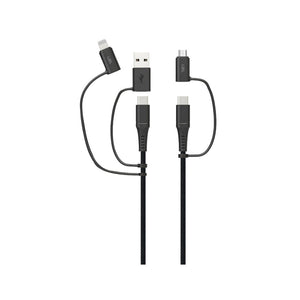 كابل الشحن السريع المضفر LZEL Celeris PowerQuint 5 في 1 - أسود