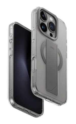 Uniq Hybrid Iphone 16 Pro Max  Heldro Max Magclick With Camera Stand - Lucent Clear