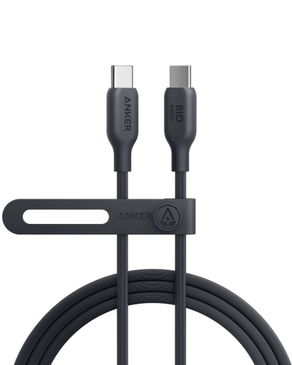 كابل انكر 544 USB-C إلى USB-C بقوة 240 واط  مضفر بيولوجيًا 1.8 متر/6 أقدام - أسود