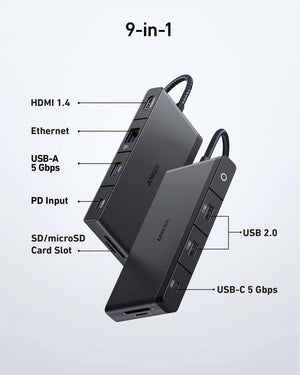 Anker 552 USB-C Hub 9-in-1 4K HDMI - Black