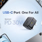 Baseus Palm Fast Charger 1C 30W UK Cluster Black (with Baseus Cable USB-C to USB-C 60W)