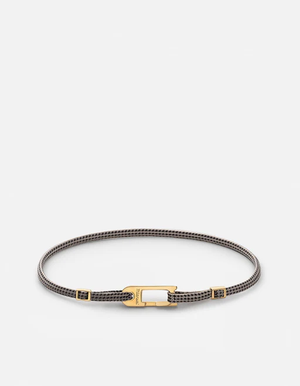 Annex Pull Bracelet, Gold Vermeil-Sand/Black