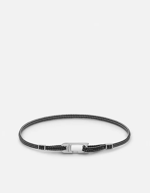 Annex Pull Bracelet, Sterling Silver-Black/Grey