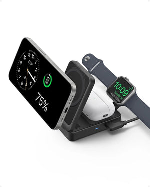Anker MagGo Wireless Charging Station 15W Foldable 3-in-1 -Black