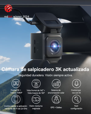 Baseus PrimeTrip VD1 Dash Cam 3K+1080p Cosmic Black