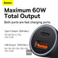 Baseus Golden Contactor Max Dual Fast Charger Car Charger U+U 60W Dark Gray