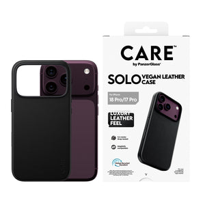 CARE by PanzerGlass Solo Vegan Leather Case Black w. MagSafe iPhone 18 Pro