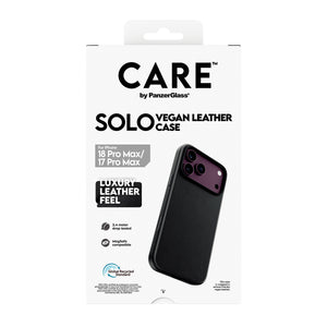 CARE by PanzerGlass Solo Vegan Leather Case Black w. MagSafe iPhone 18 Pro Max