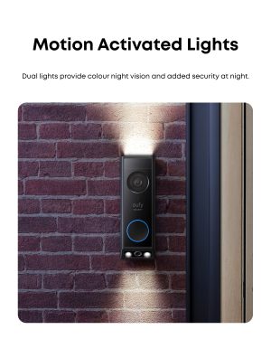 Eufy Video Doorbell E340 Kit With Chime 2K Dual Cameras -Black
