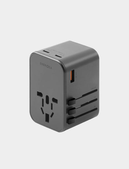 Energea Travel World Adapter GaN 65W - Gunmetal