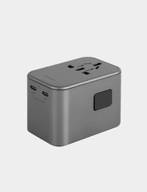 Energea Travel World Adapter GaN 65W - Gunmetal